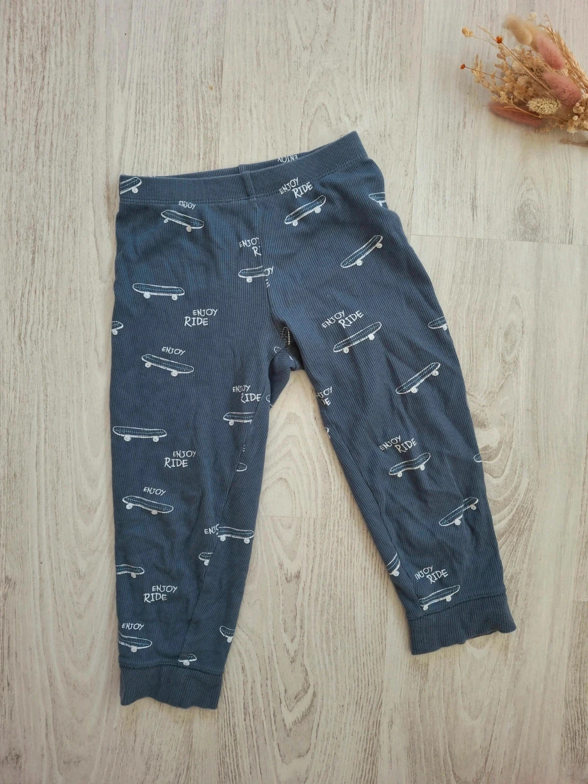 🌙 Lot/conjunto de pijama de 2 piezas para niño azul marino/verde agua acanalado Kiabi – Talla 4 años🌙 – photo 5